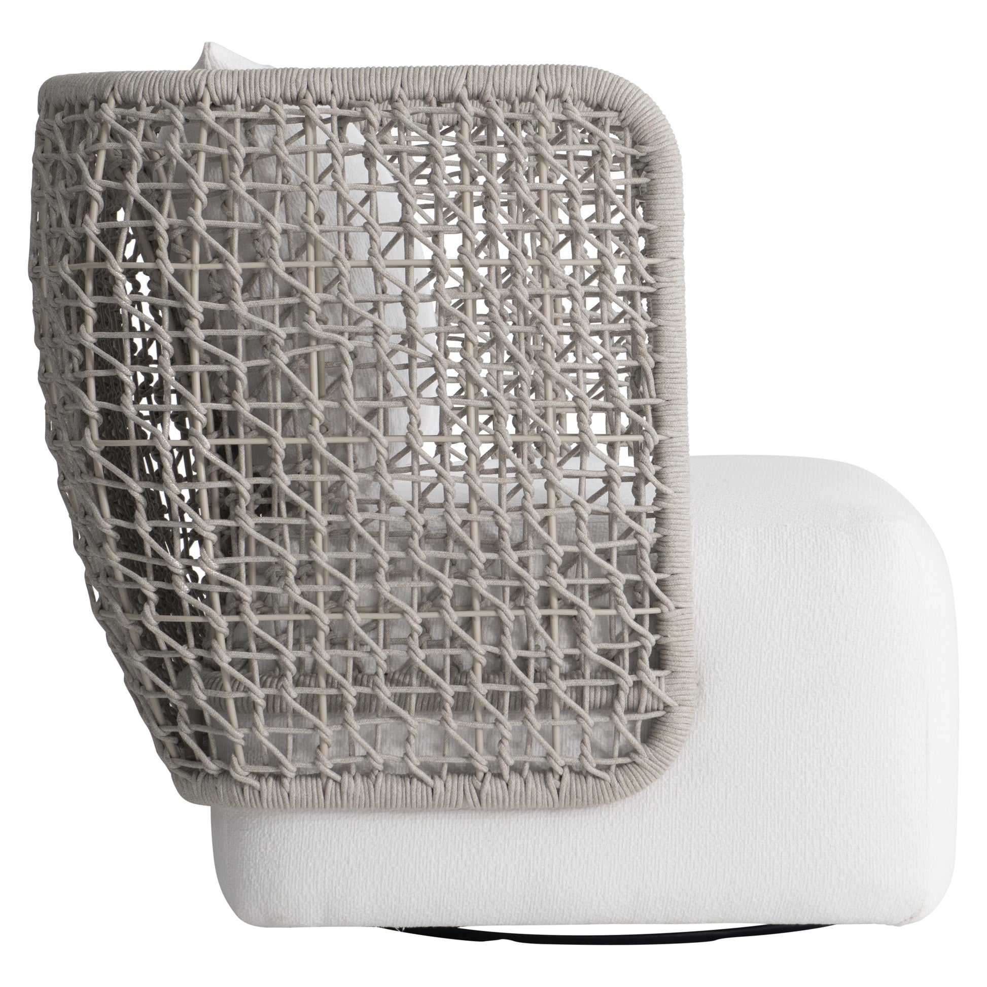 Lomani White/Cream/Driftwood Outdoor Swivel Chair - Ornate Home