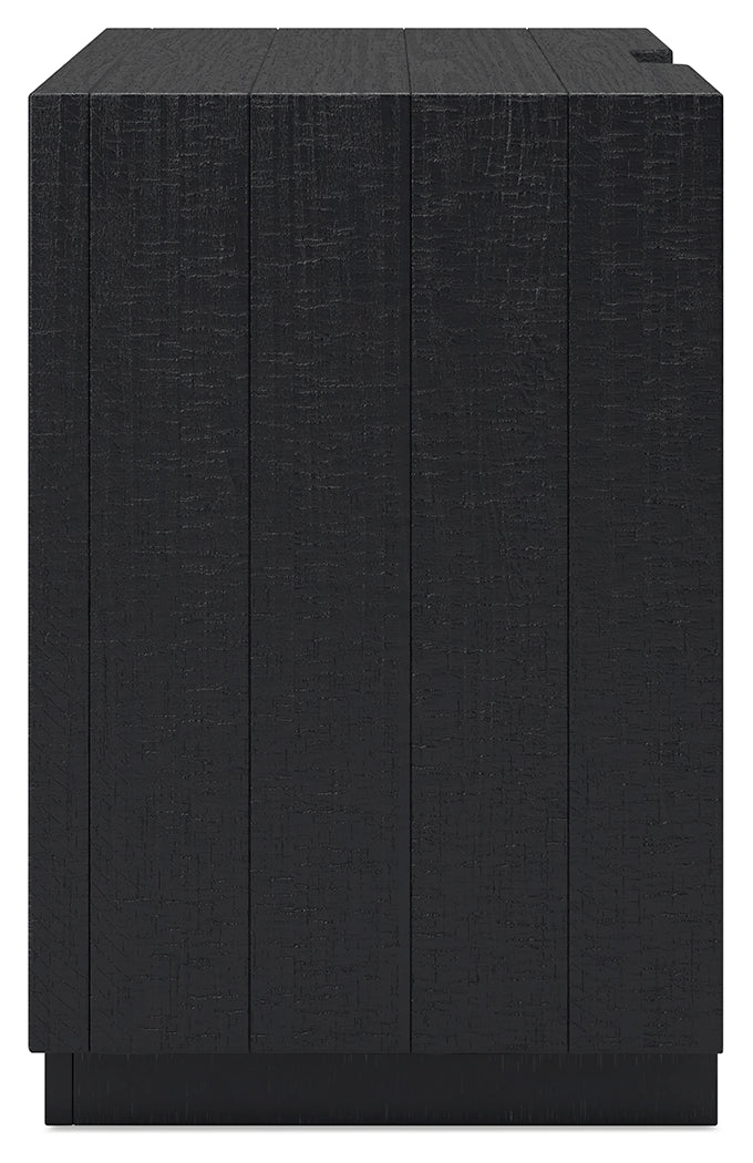 Londer Black Two Drawer Nighstand- Viva Furn