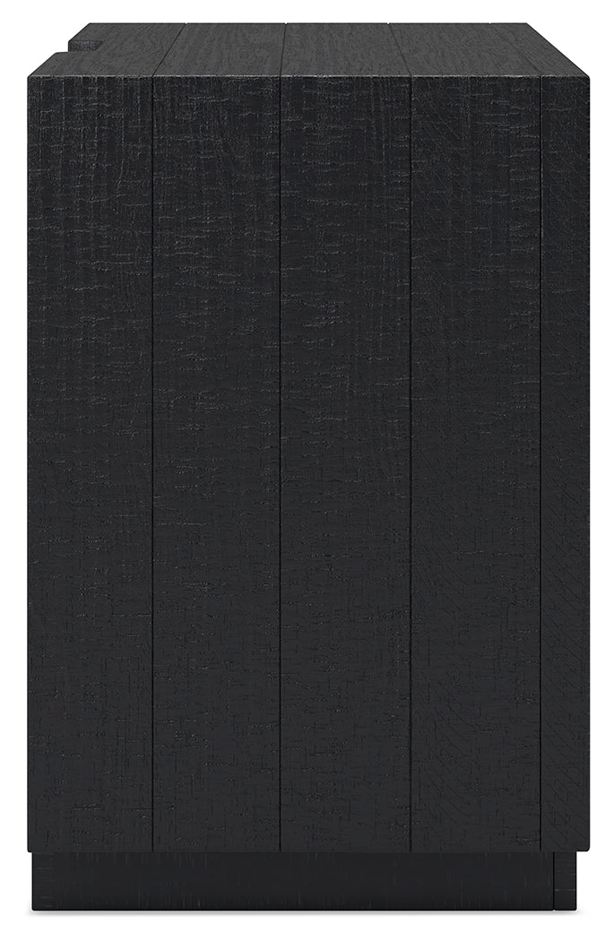 Londer Black Two Drawer Nighstand- Viva Furn