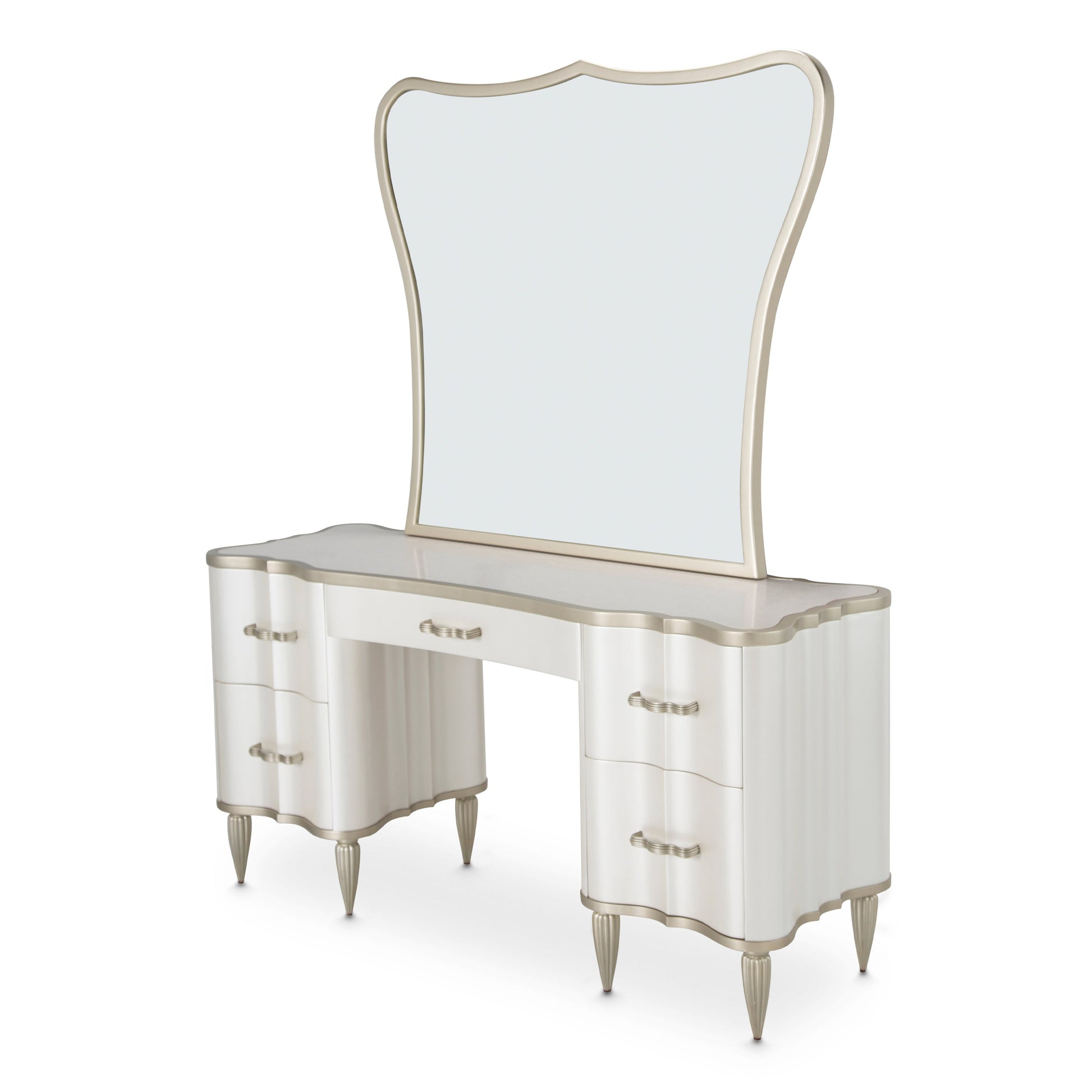 London Place Creamy Pearl Vanity Mirror - Ornate Home