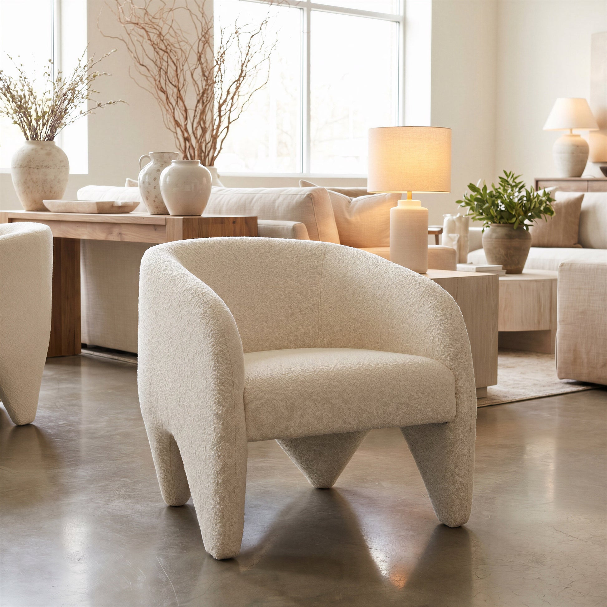 Lopta White Accent Chair - Ornate Home