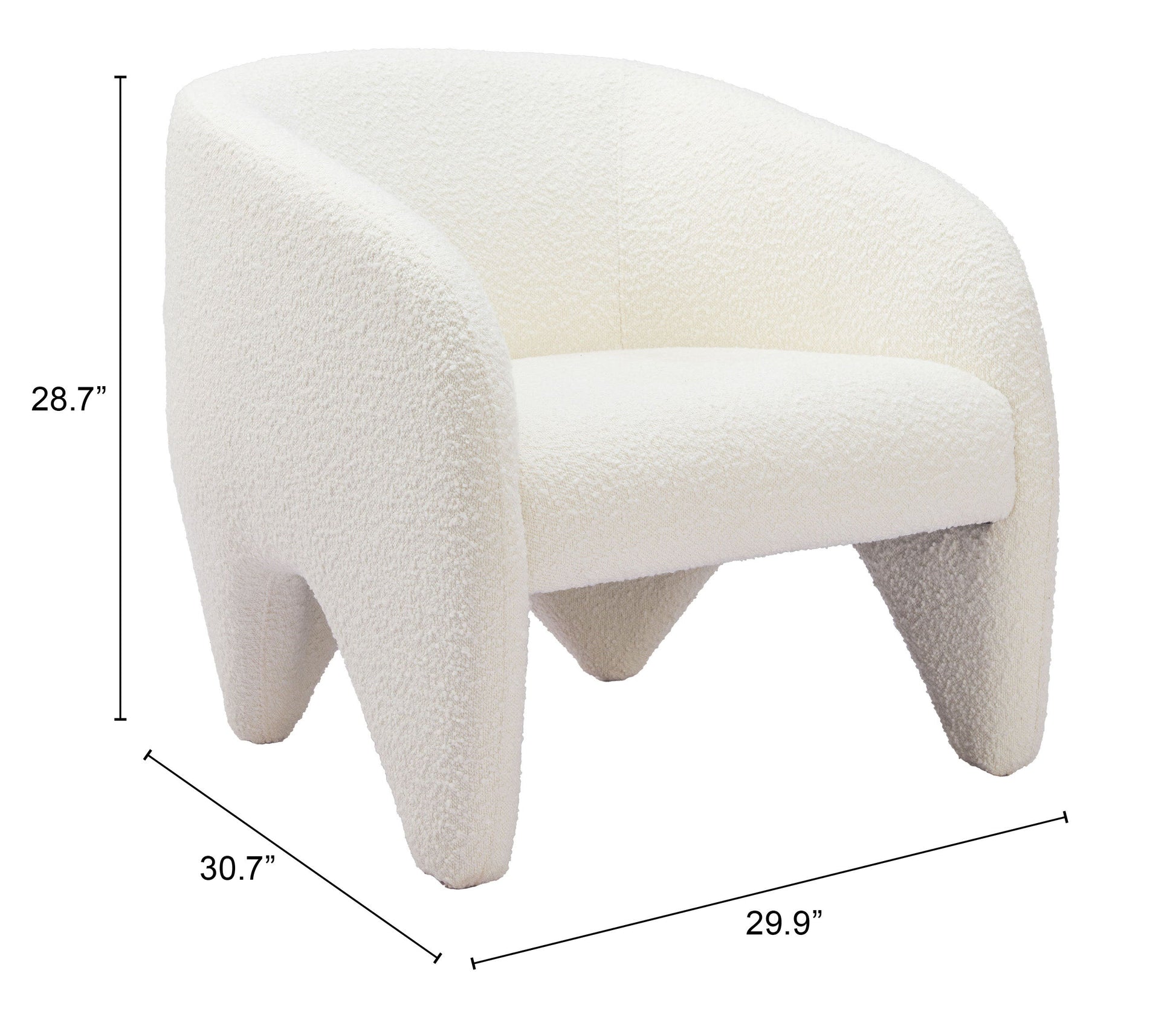 Lopta White Accent Chair - Ornate Home