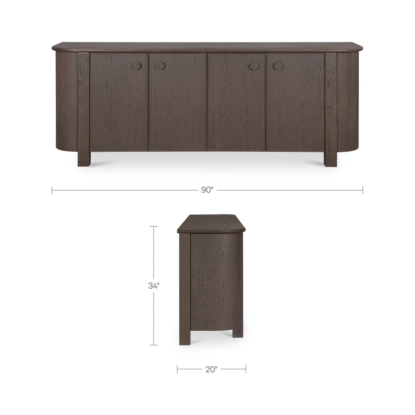 Loren Dark Brown Sideboard - Ornate Home