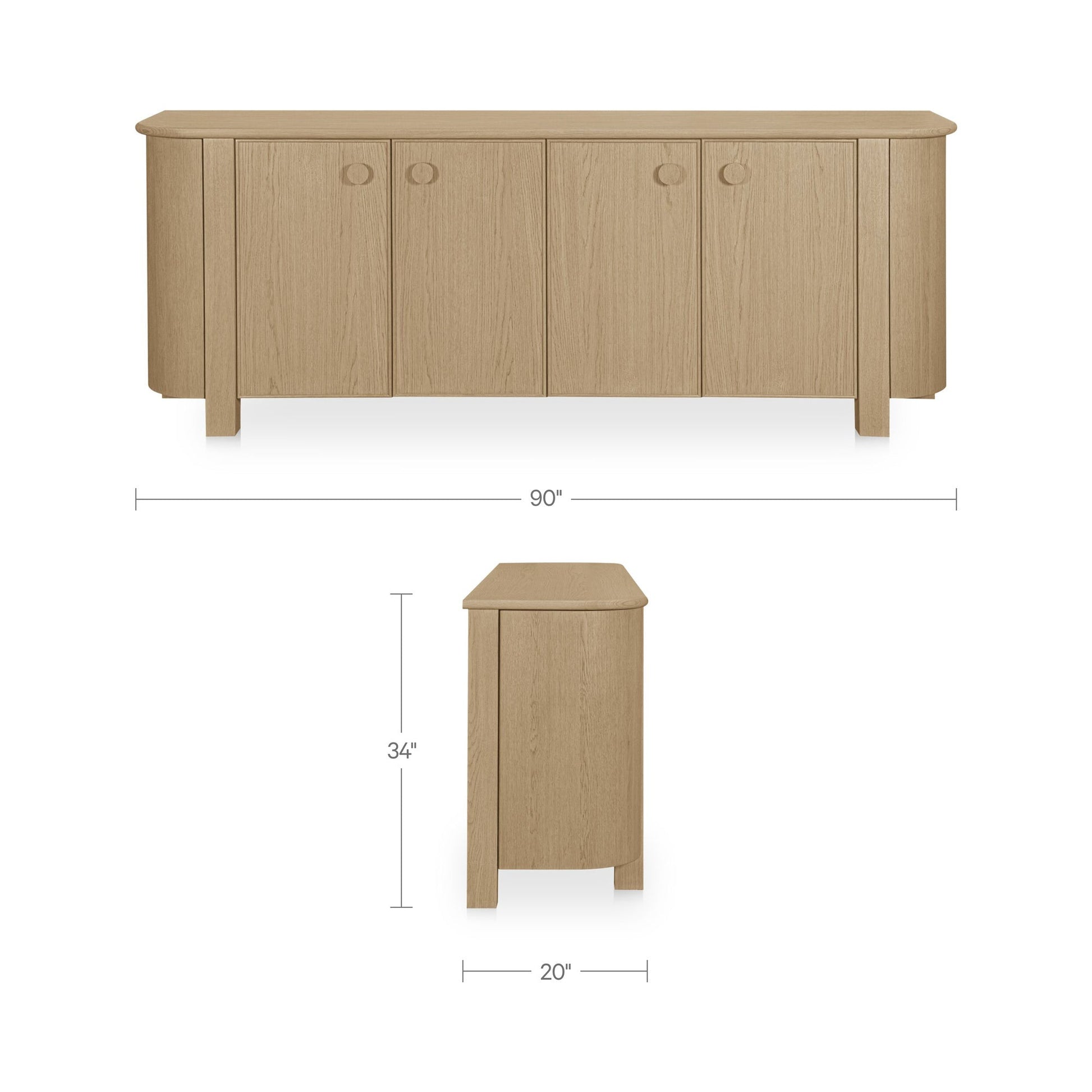 Loren Natural Sideboard - Ornate Home