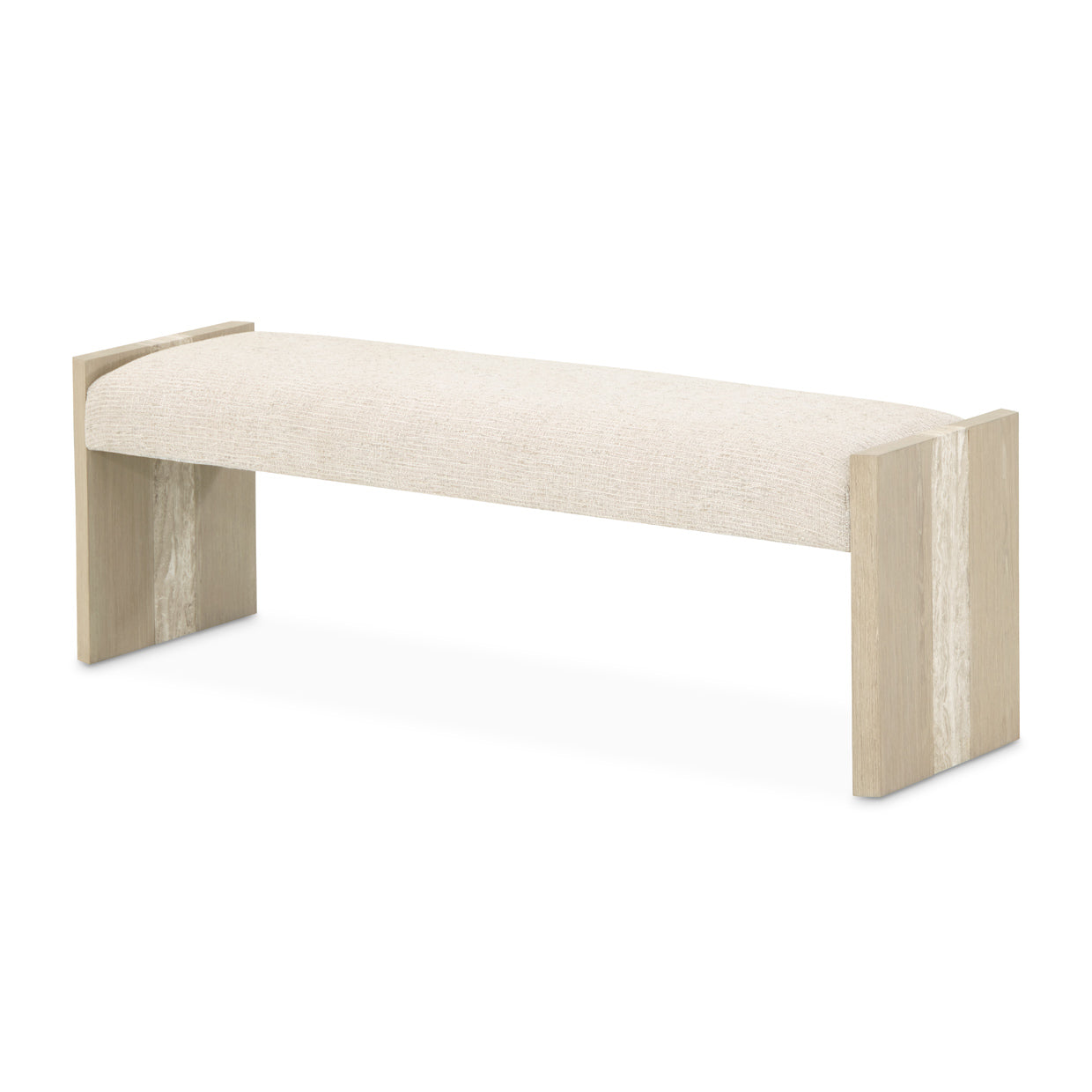Lotus Bay Sand/Tusk Bench - Ornate Home