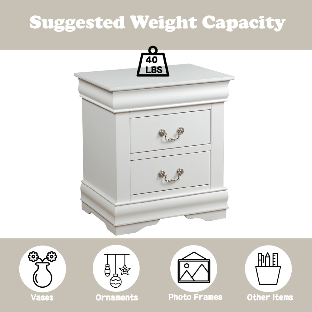 Louis Philippe White Nightstand - Ornate Home