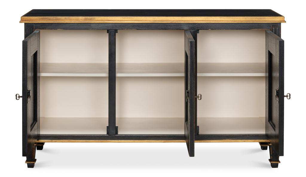 Louis Xvi Black Buffet - Ornate Home