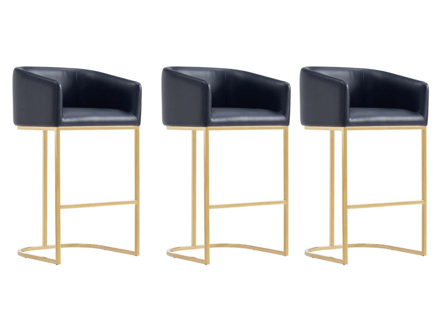 Louvre Barstool in Black (set of 3) - Ornate Home