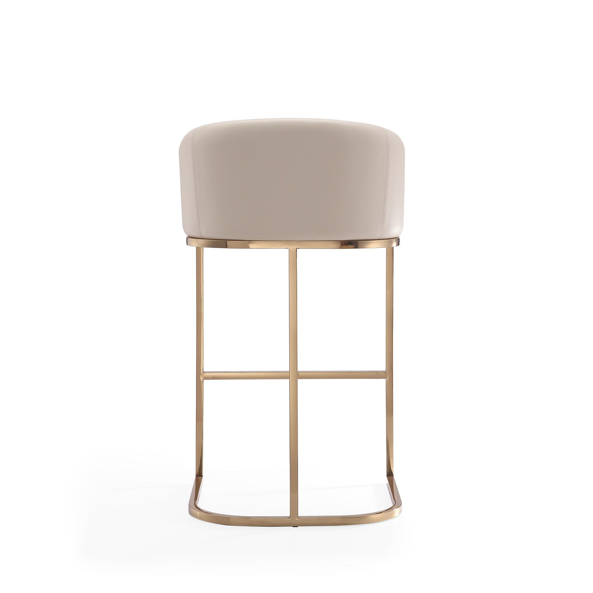 Louvre Barstool in Cream and Titanium Gold (set of 2) - Ornate Home
