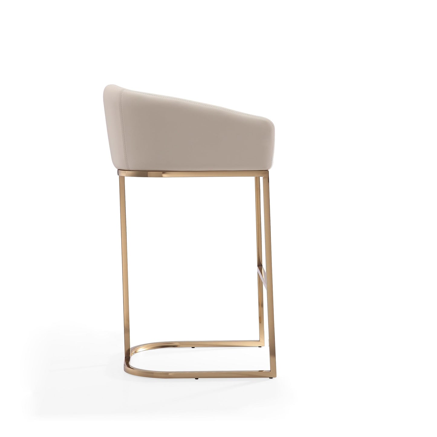 Louvre Barstool in Cream and Titanium Gold (set of 2) - Ornate Home