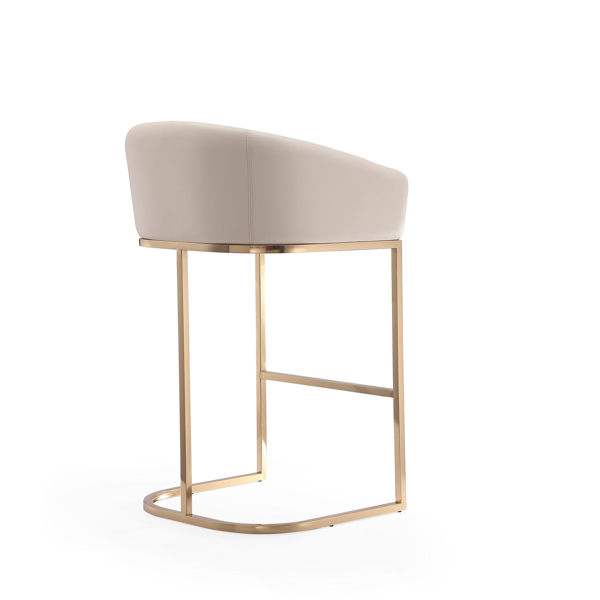 Louvre Barstool in Cream and Titanium Gold (set of 3) - Ornate Home