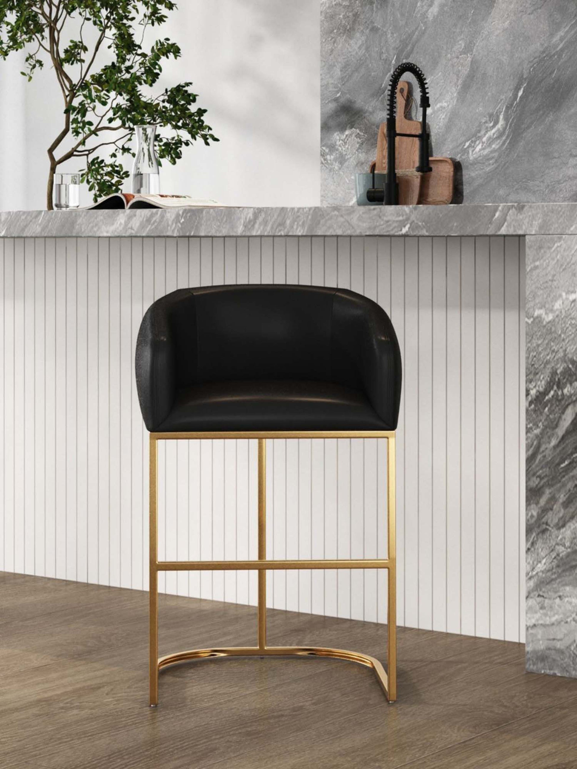 Louvre Counter Stool in Black - Ornate Home