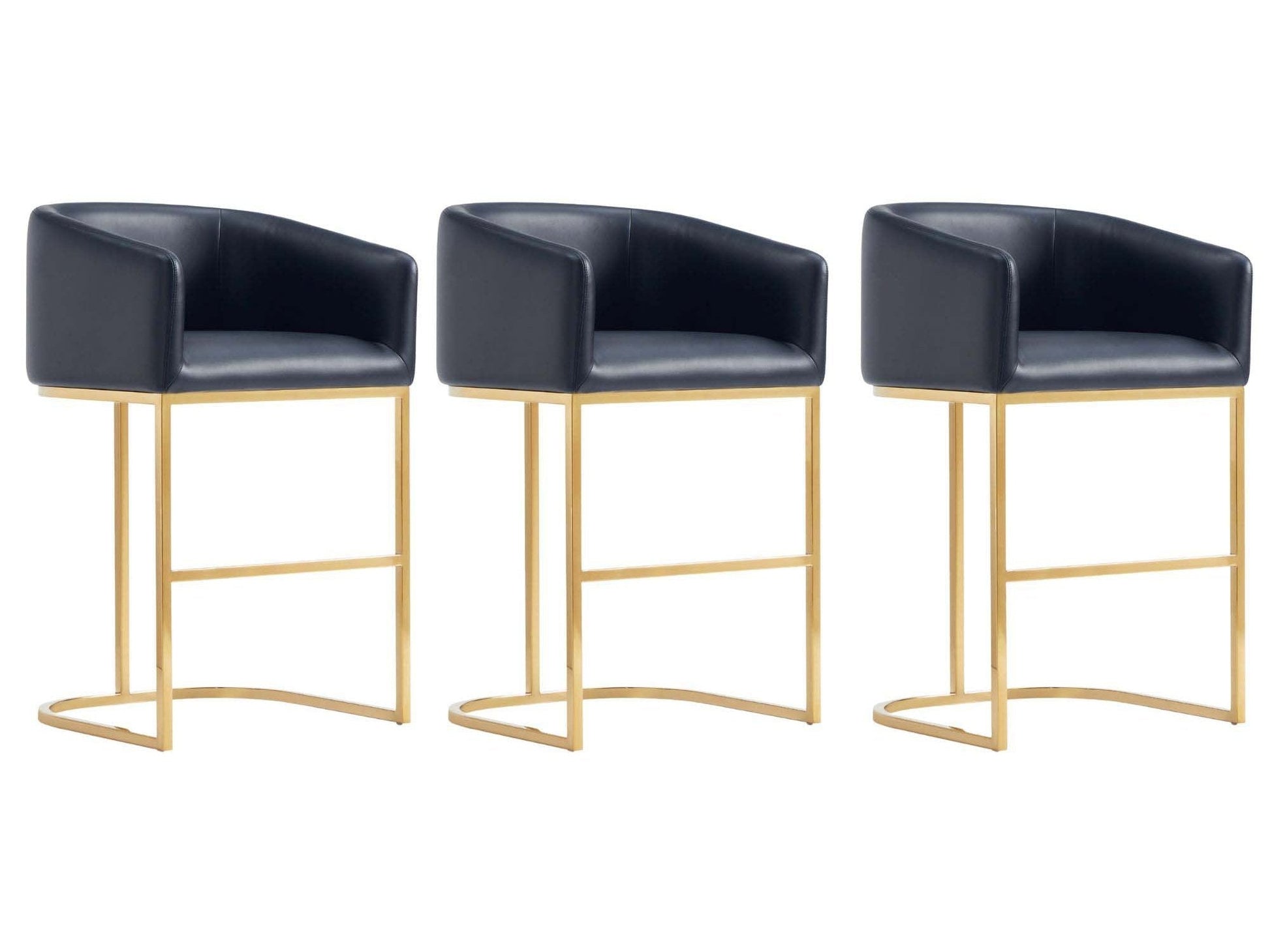 Louvre Counter Stool in Black (set of 3) - Ornate Home