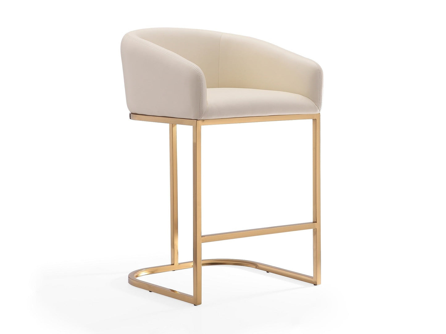Louvre Counter Stool in Cream and Titanium Gold - Ornate Home