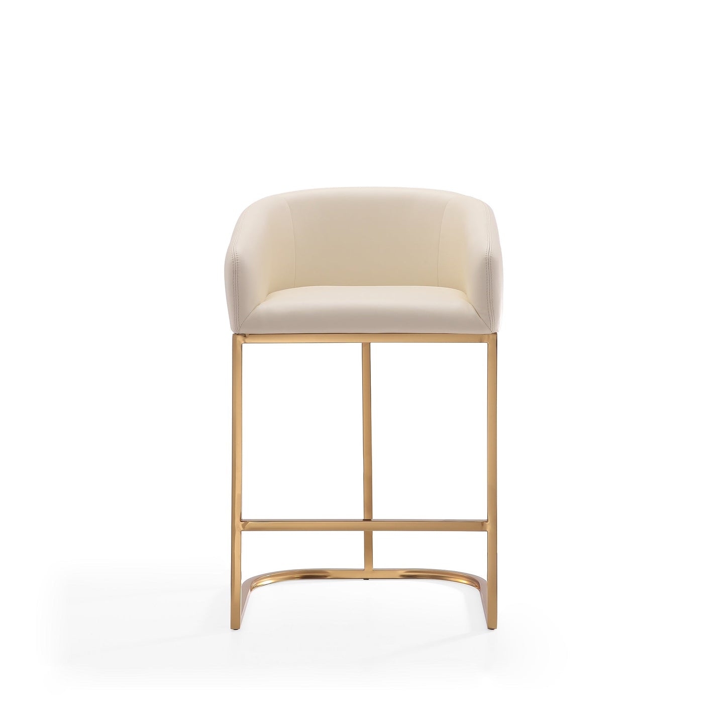 Louvre Counter Stool in Cream and Titanium Gold - Ornate Home