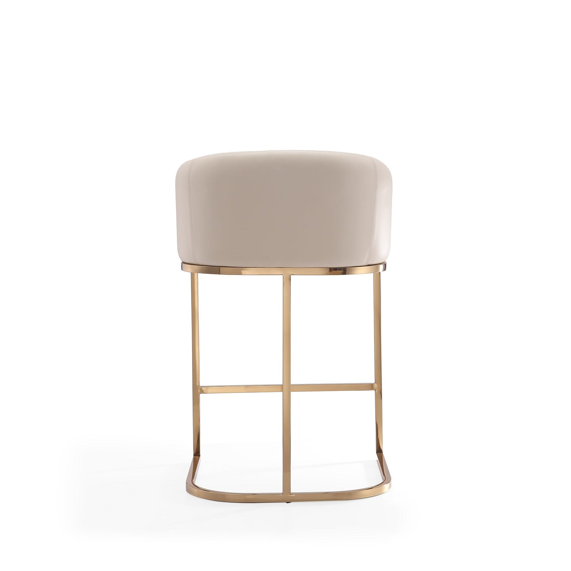 Louvre Counter Stool in Cream and Titanium Gold - Ornate Home