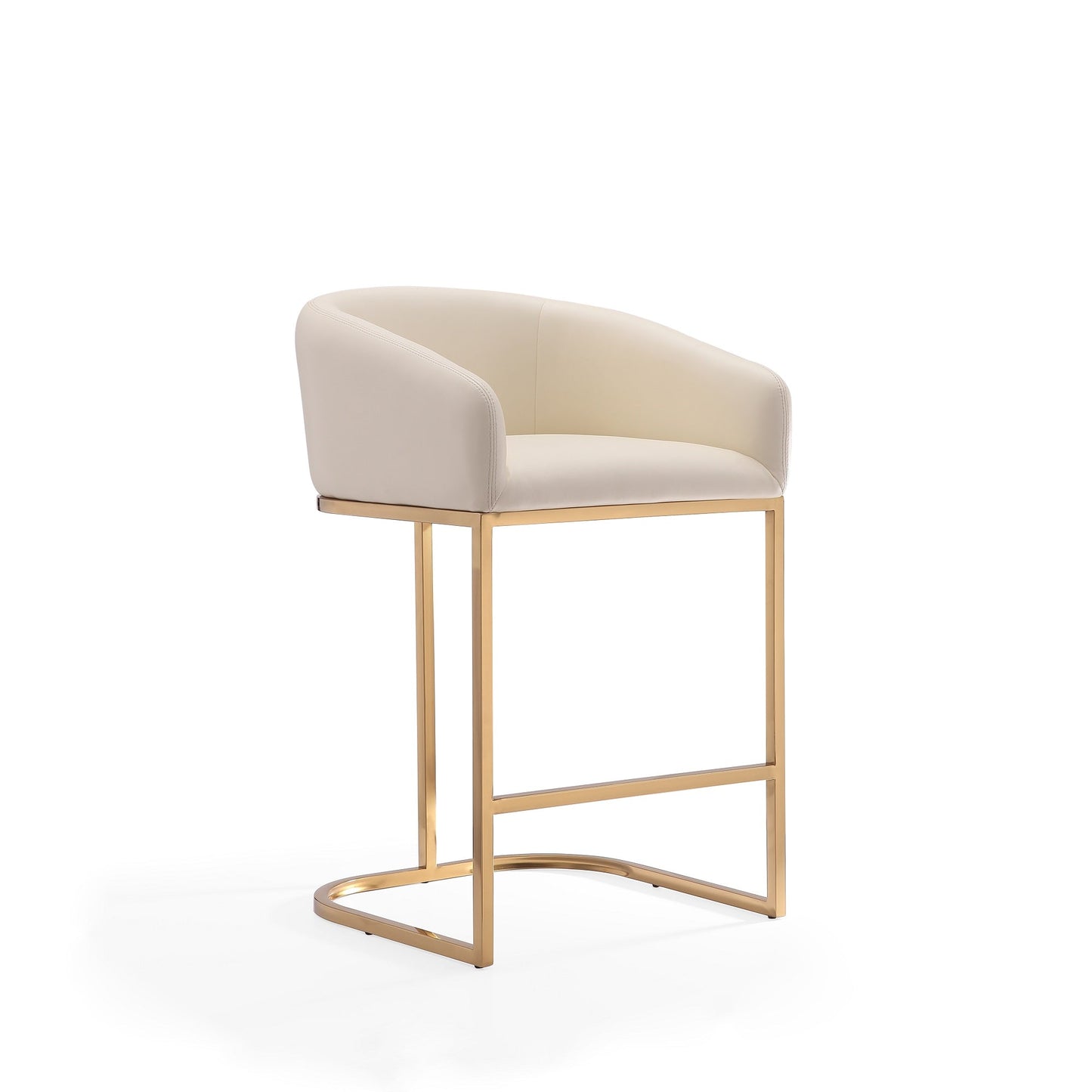 Louvre Counter Stool in Cream and Titanium Gold (set of 2) - Ornate Home