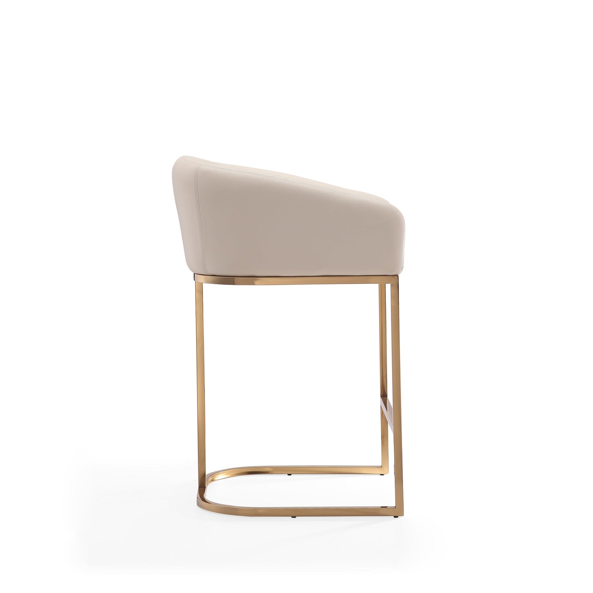 Louvre Counter Stool in Cream and Titanium Gold (set of 2) - Ornate Home