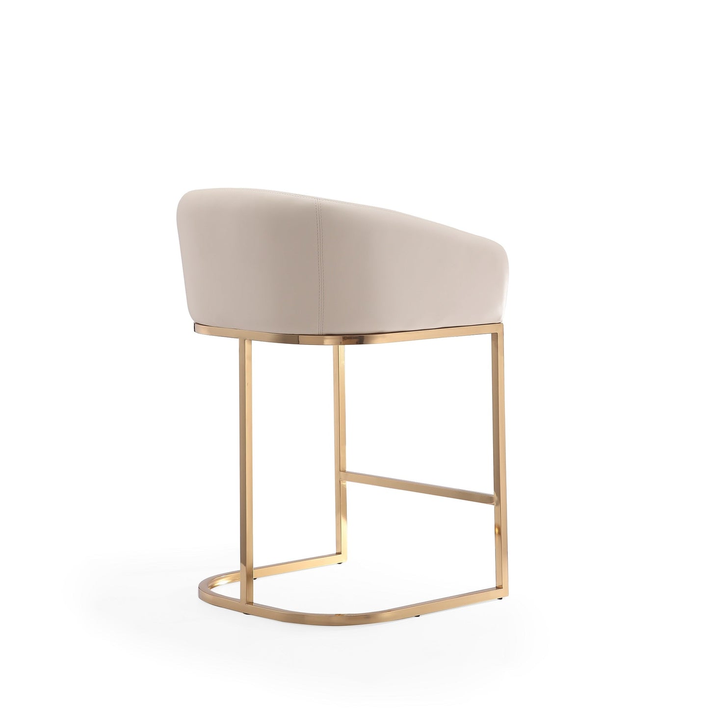 Louvre Counter Stool in Cream and Titanium Gold (set of 2) - Ornate Home