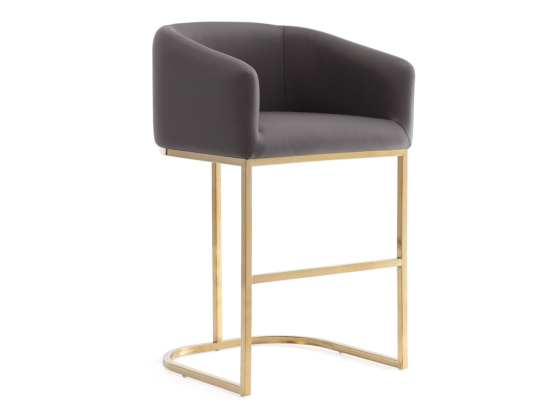 Louvre Counter Stool in Grey and Titanium Gold - Ornate Home