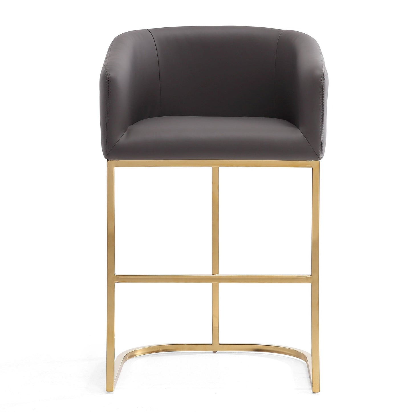Louvre Counter Stool in Grey and Titanium Gold - Ornate Home