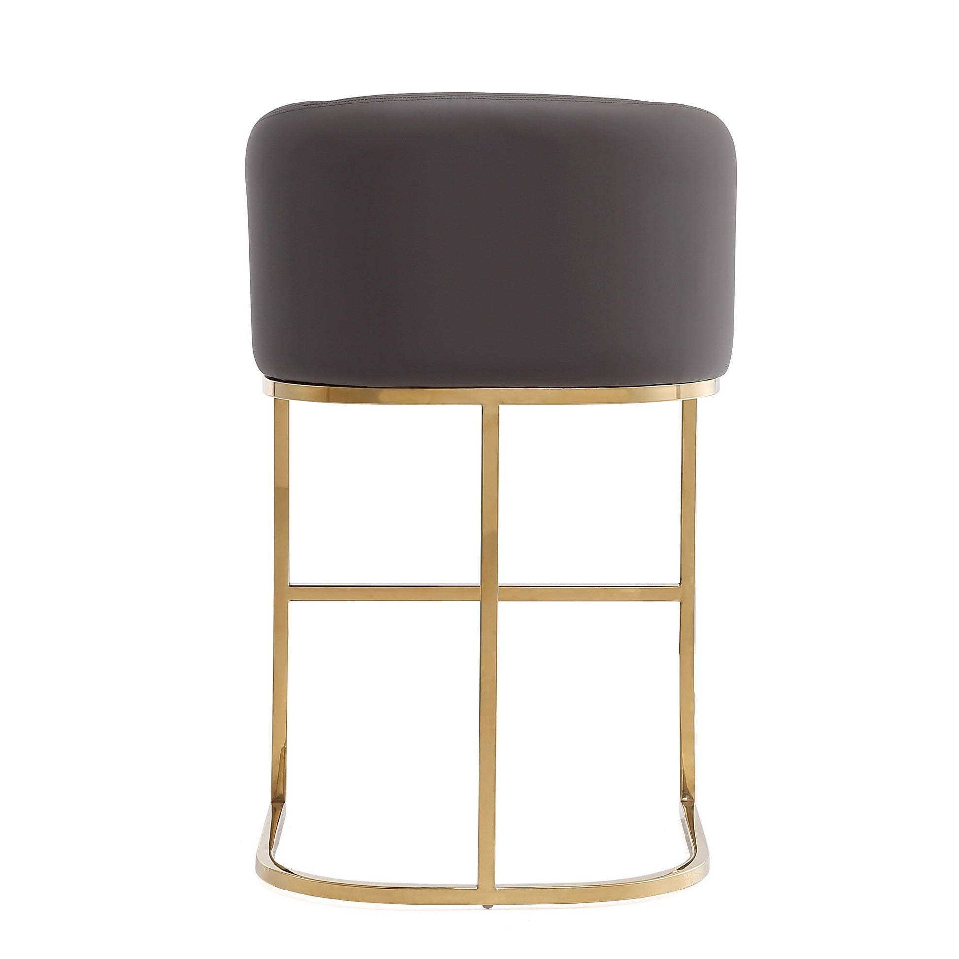 Louvre Counter Stool in Grey and Titanium Gold (set of 2) - Ornate Home