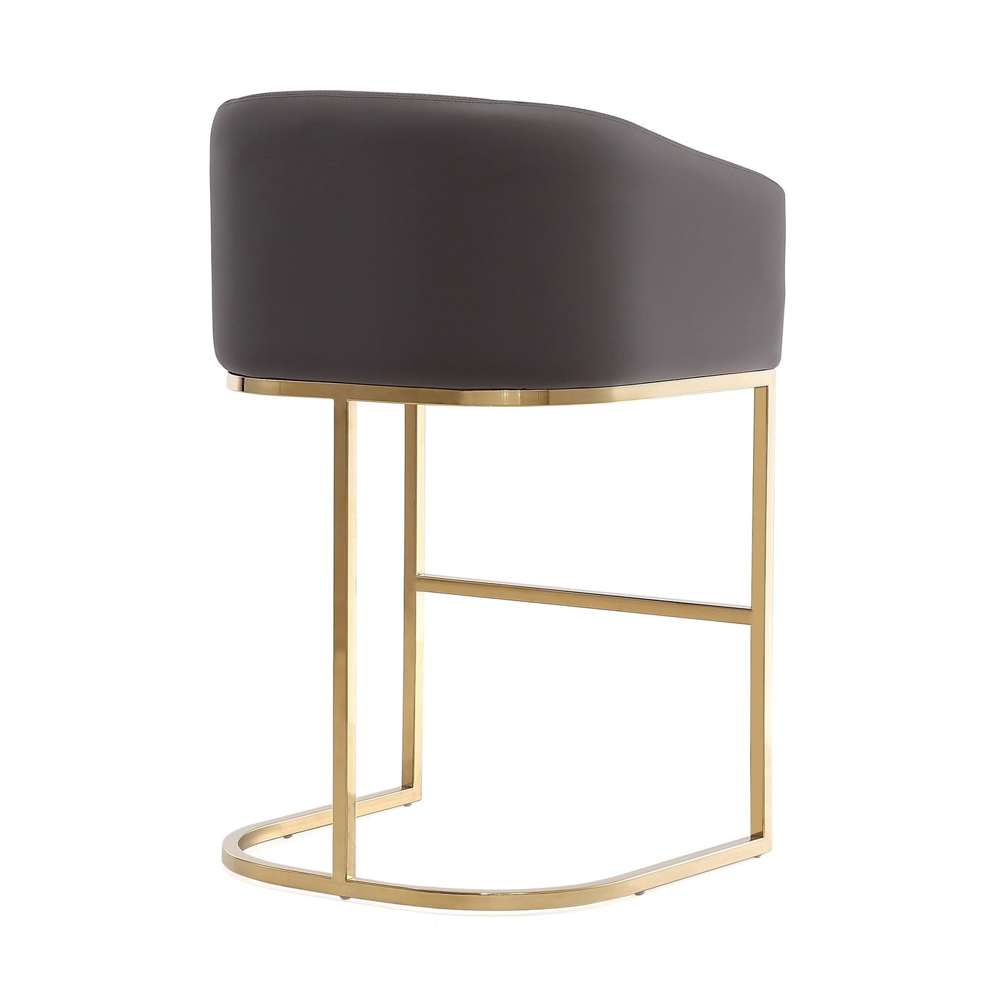 Louvre Counter Stool in Grey and Titanium Gold (set of 3) - Ornate Home