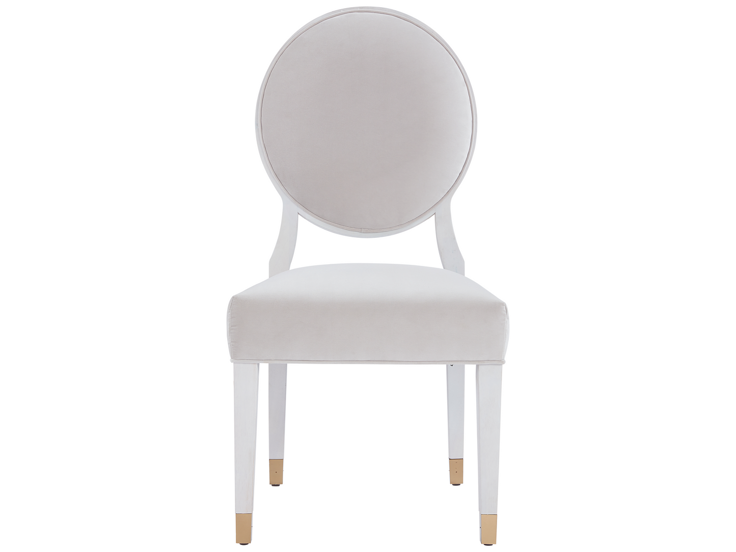 Love Joy Bliss Diamond Velvet Pearl/Alabaster Oval Back Side Chair (Set of 2) - Ornate Home