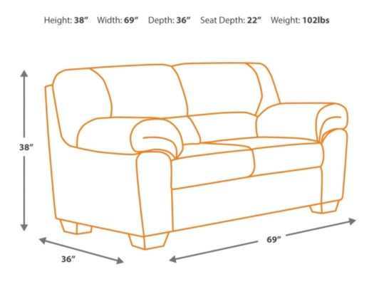 Bladen Coffee Stationary Loveseat