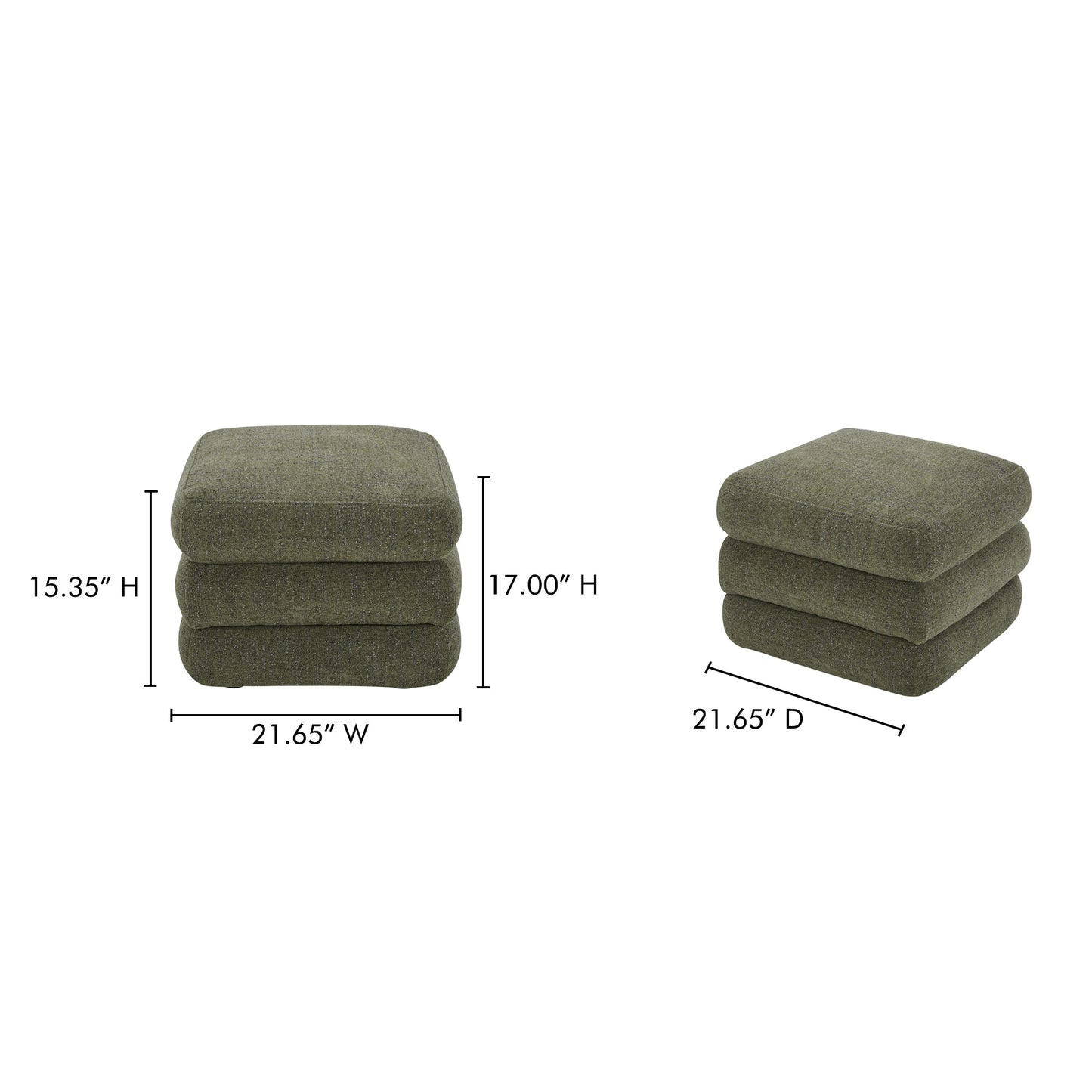 Lowtide Shadowed Green Stool - Ornate Home