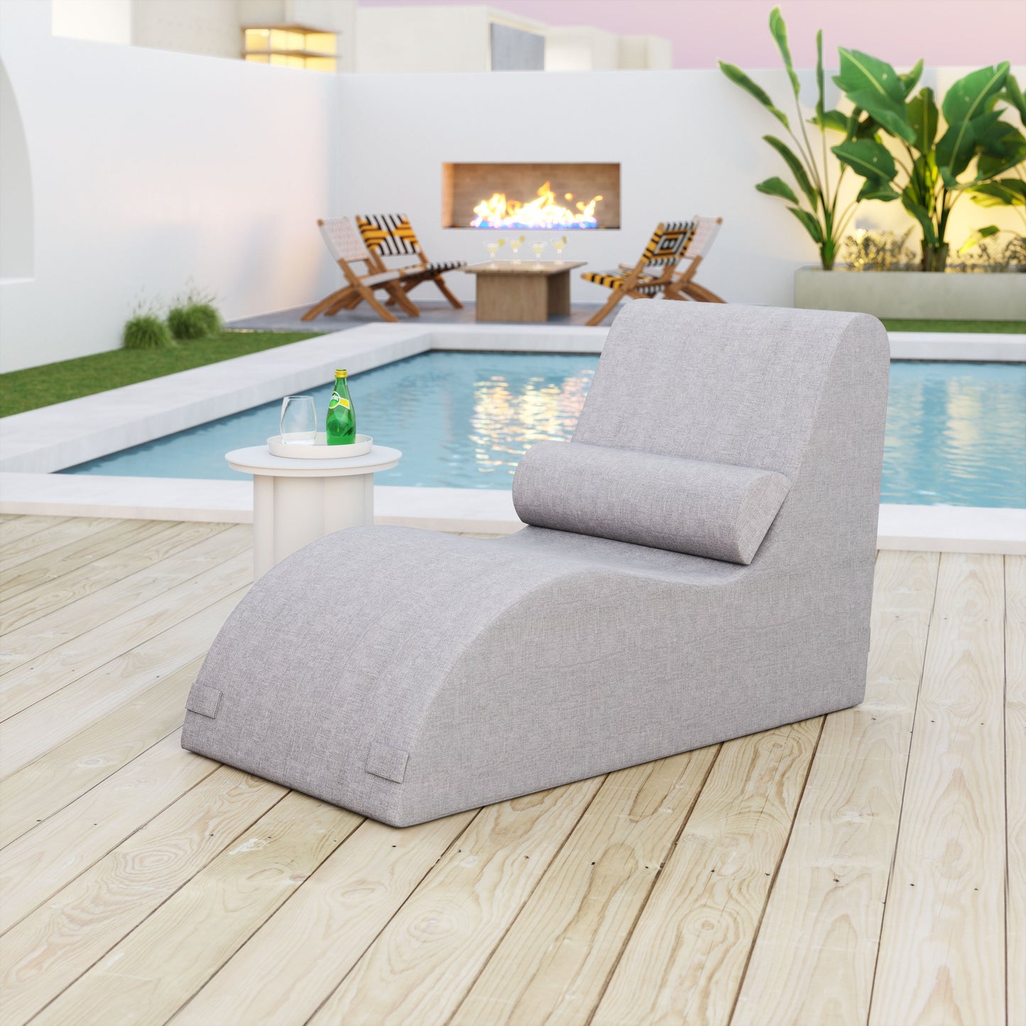 Luanda Gray Outdoor Chaise Lounge - Ornate Home