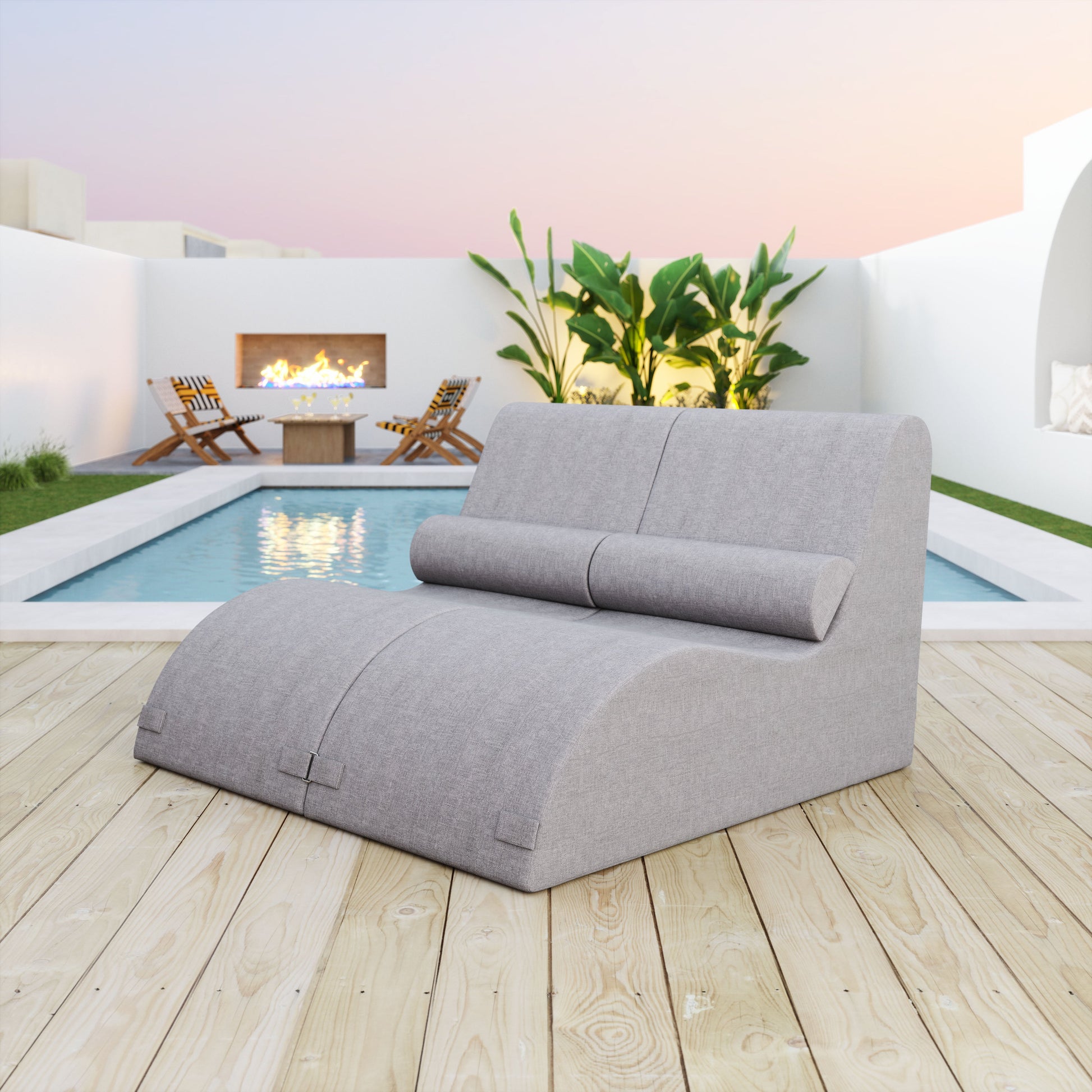 Luanda Gray Outdoor Chaise Lounge - Ornate Home