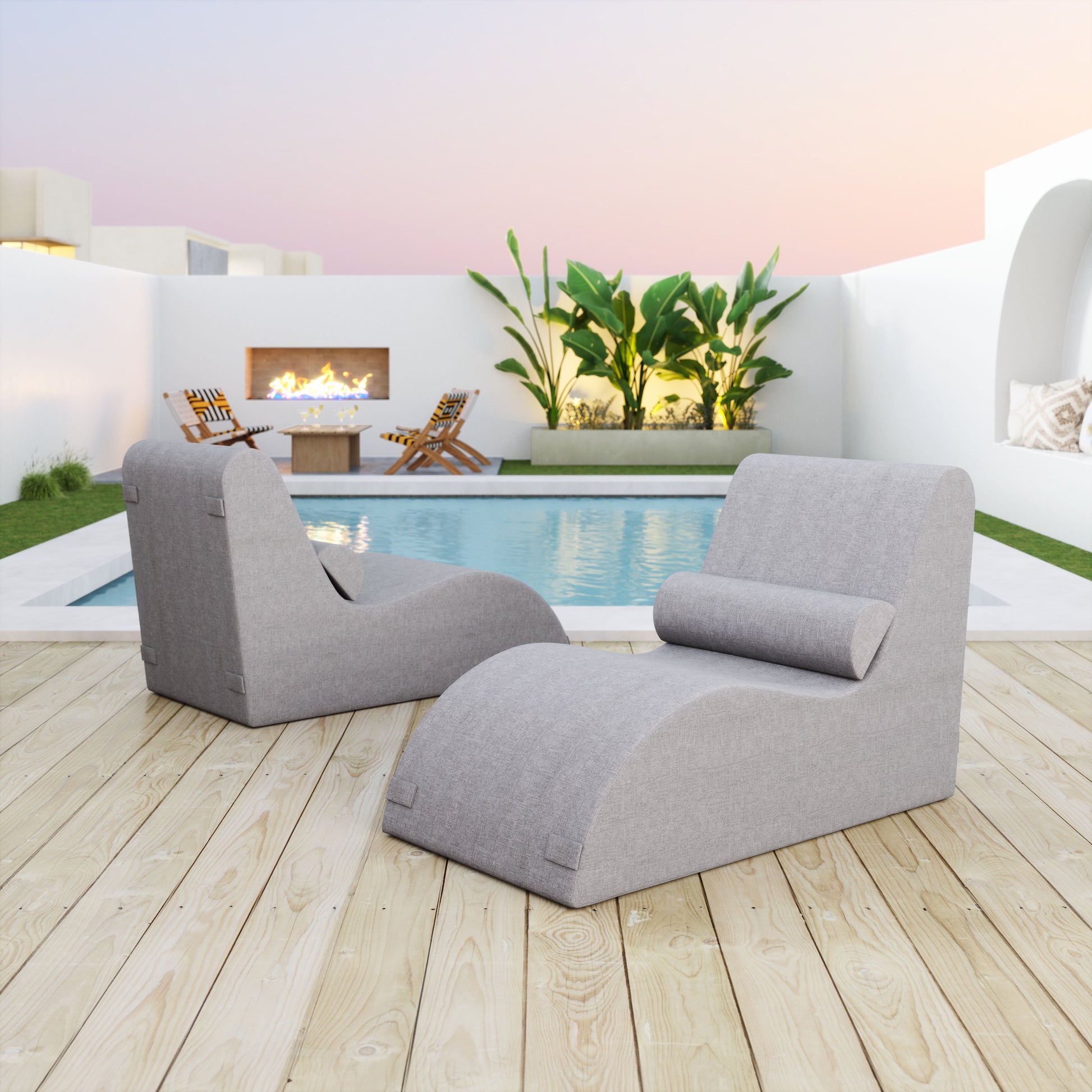 Luanda Gray Outdoor Chaise Lounge - Ornate Home