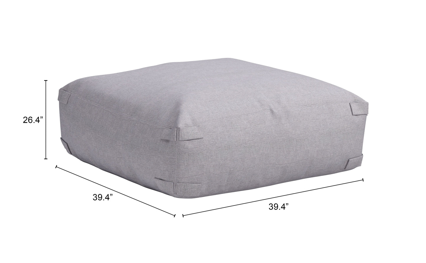 Luanda Gray Outdoor Ottoman - Ornate Home