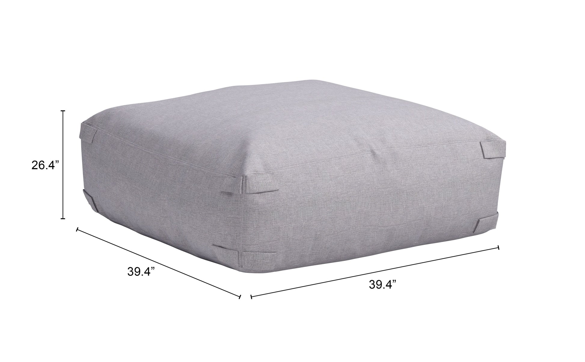 Luanda Gray Outdoor Ottoman - Ornate Home