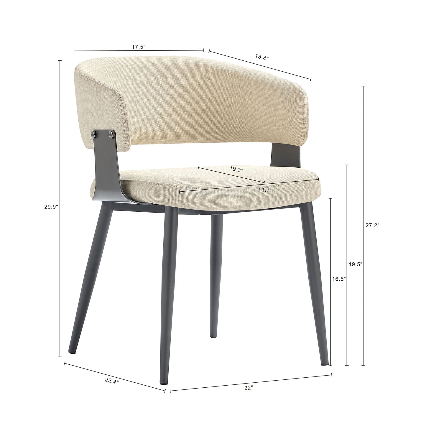 Luce Dining Chair in Sand - Ornate Home