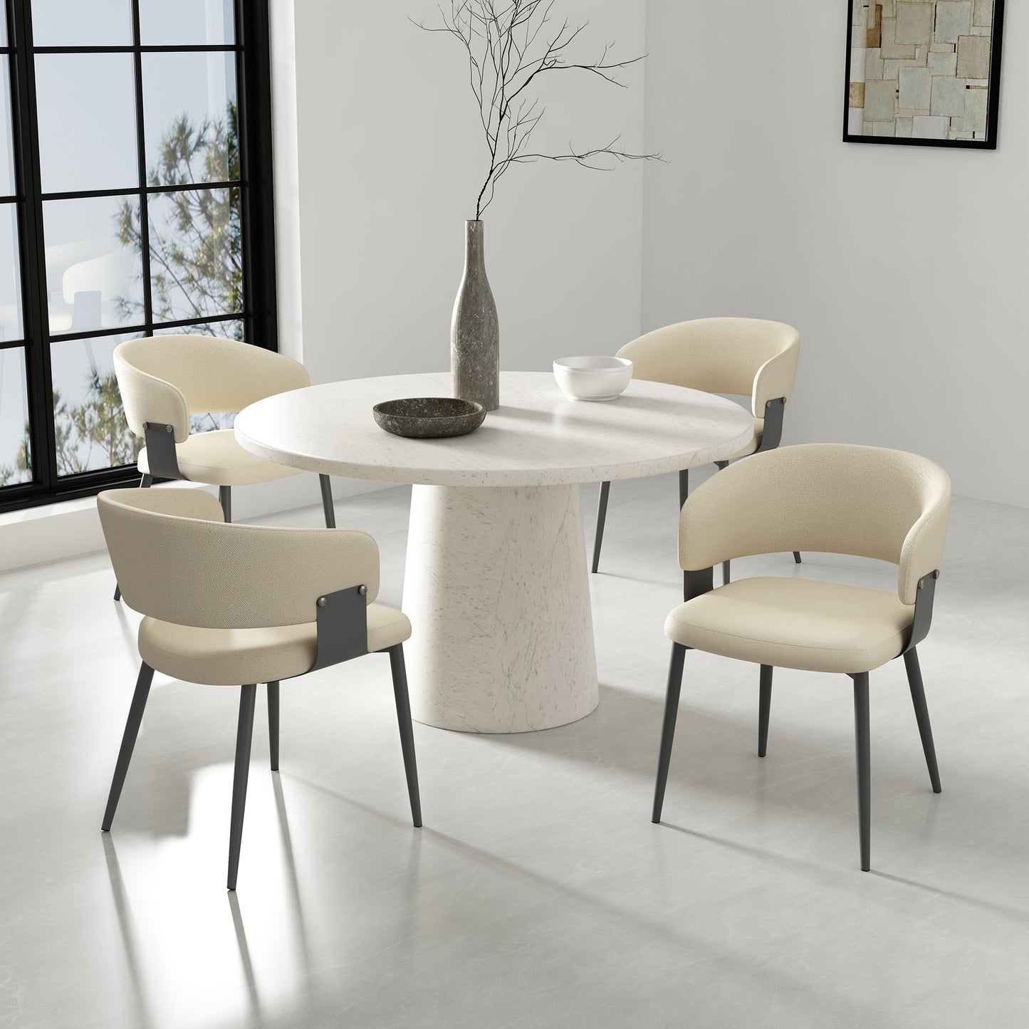 Luce Dining Chair in Sand (set of 4) - Ornate Home