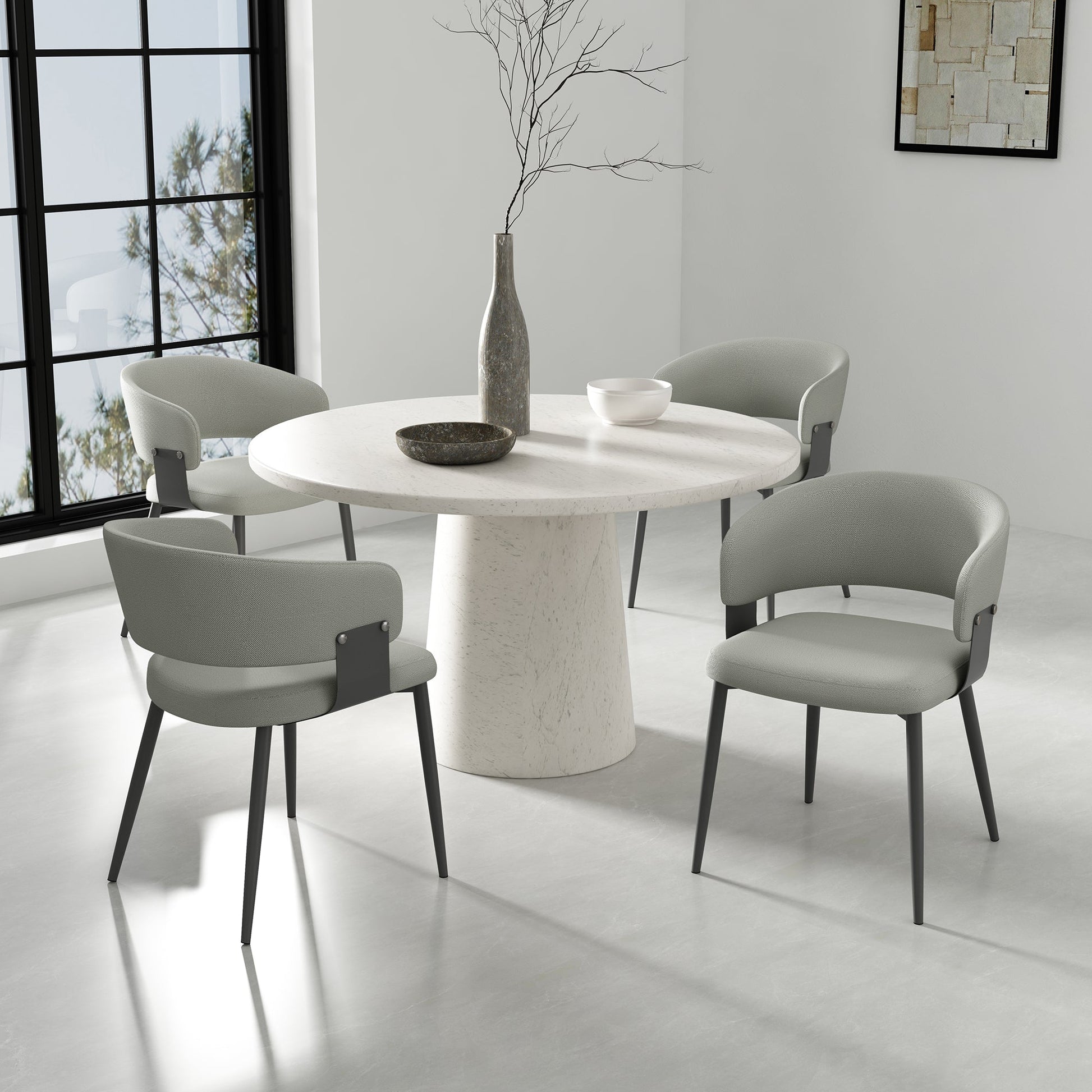 Luce Dining Chair in Stone Grey - Ornate Home