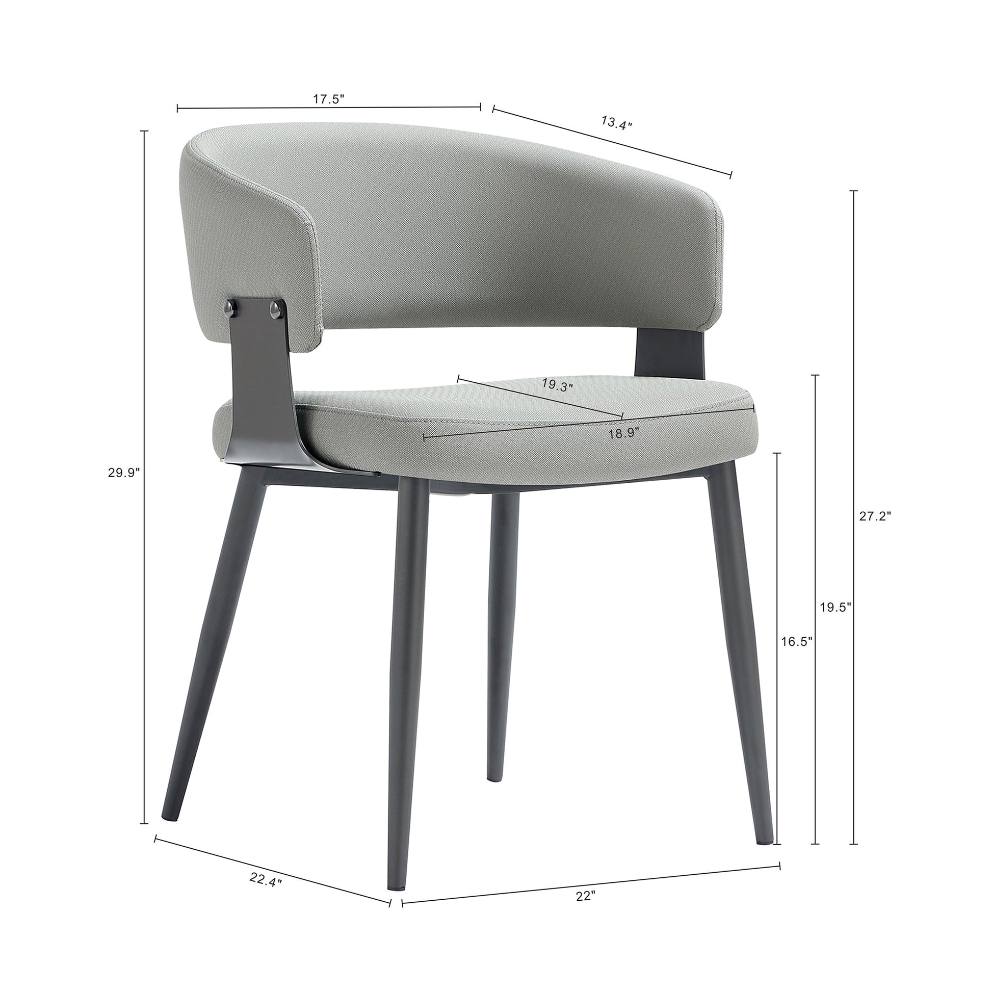 Luce Dining Chair in Stone Grey (set of 4) - Ornate Home