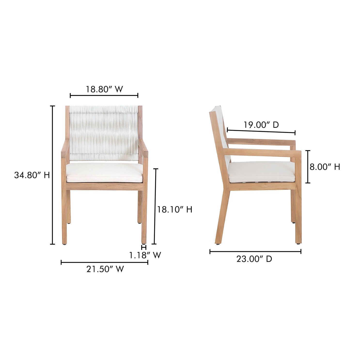 Luce Natural Outdoor Dining Chair - Ornate Home
