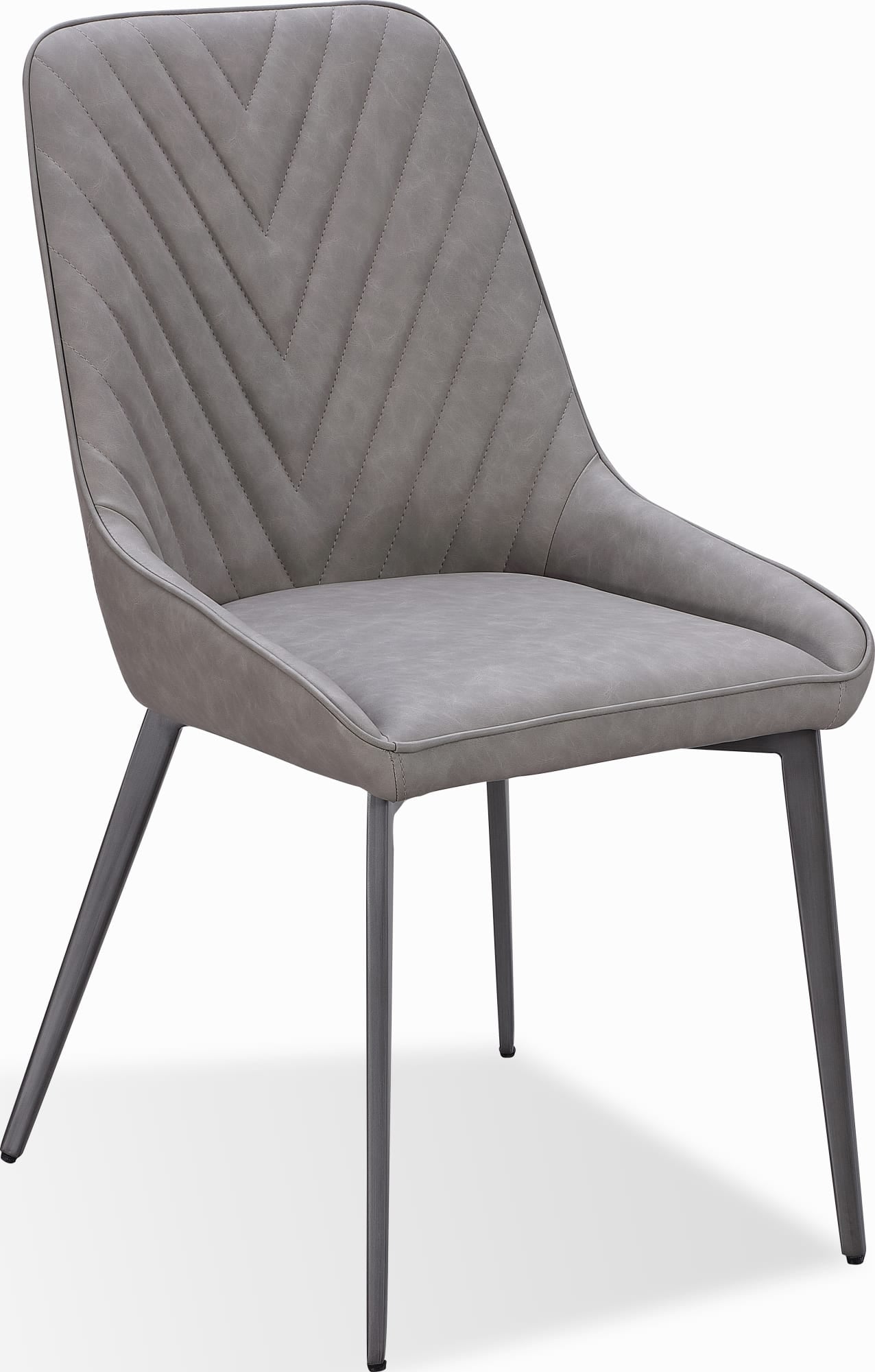 Lucia Anchor Gray/Gunmetal Metal Leg Upholstered Dining Chair (Set of 2) - Ornate Home
