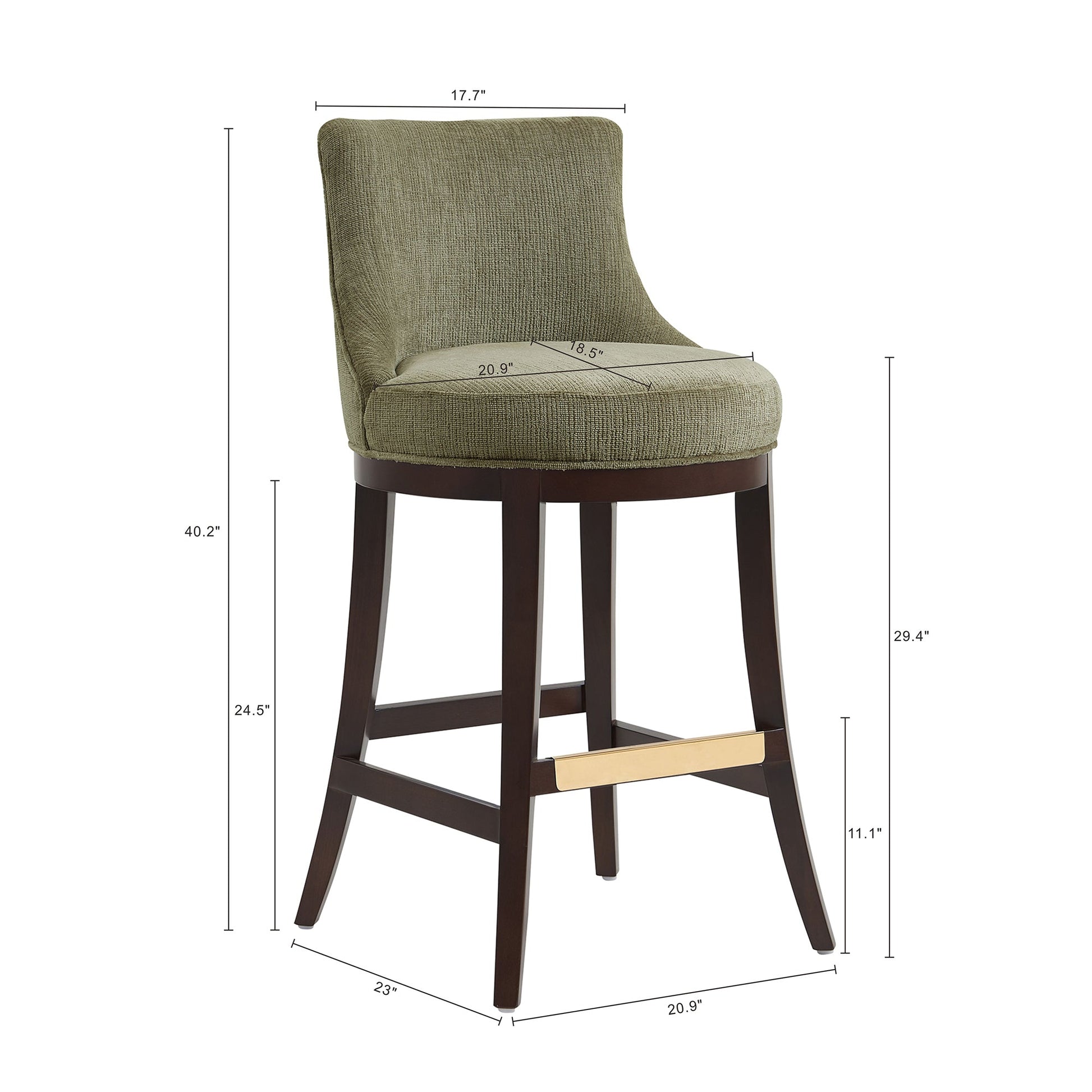 Lucia Barstool in Leaf Green (set of 3) - Ornate Home