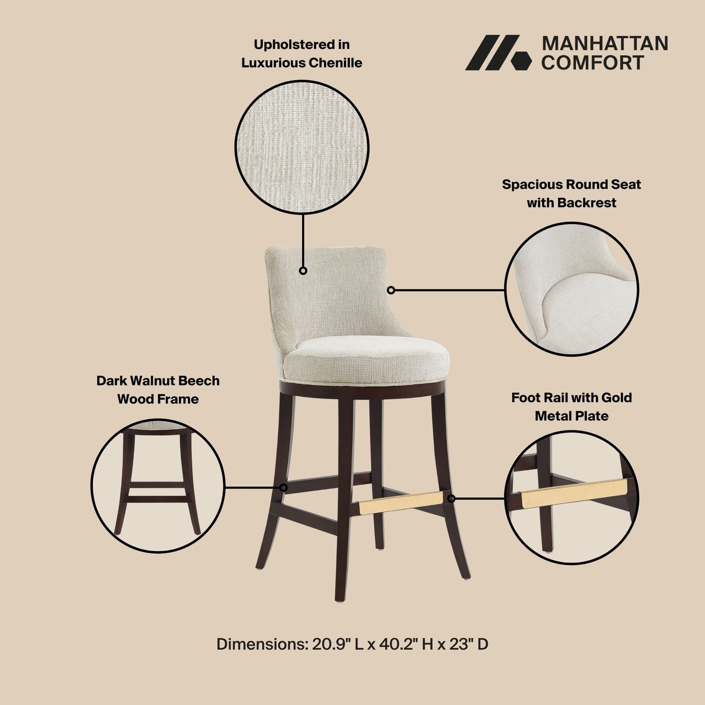 Lucia Barstool in Natural - Ornate Home