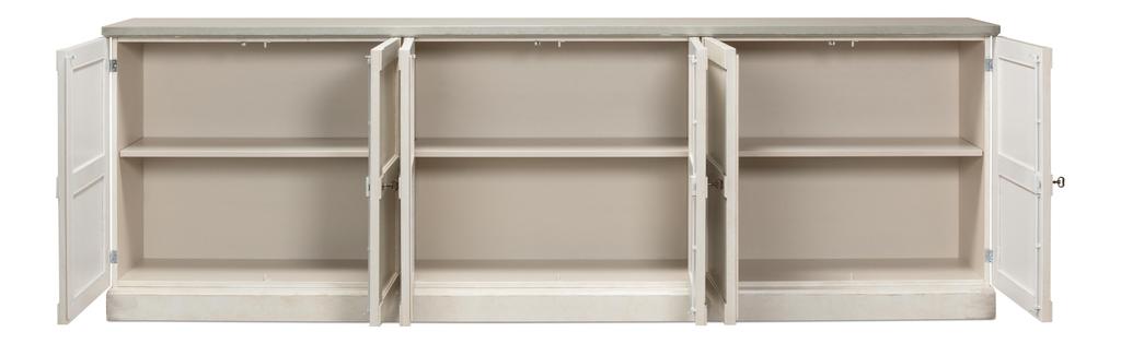 Luciana White Wood Doors Buffet - Ornate Home