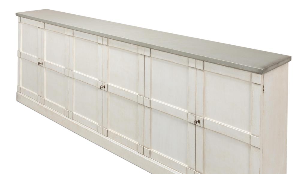 Luciana White Wood Doors Buffet - Ornate Home