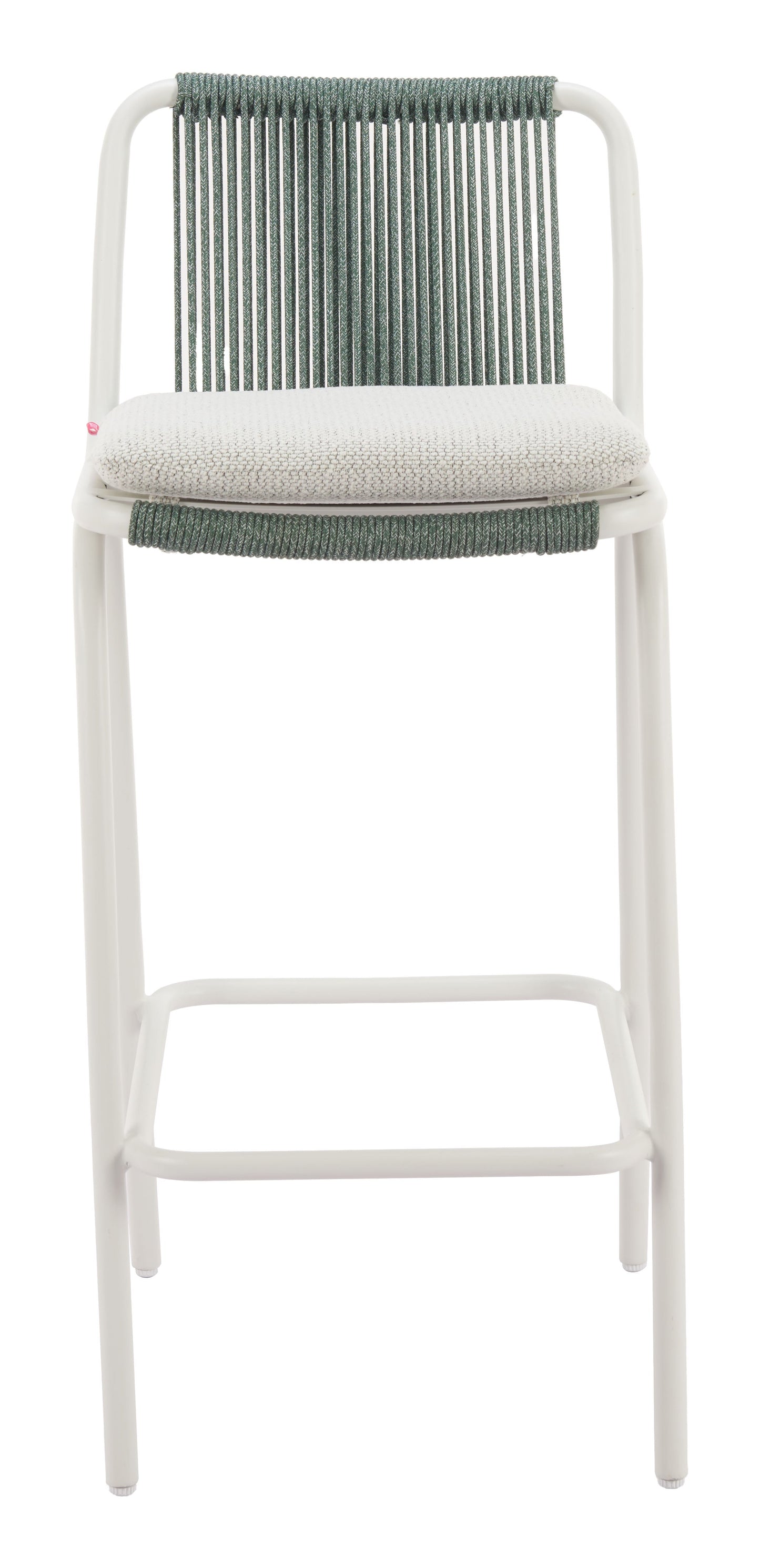 Luft White & Green Outdoor Barstool (Set of 2) - Ornate Home