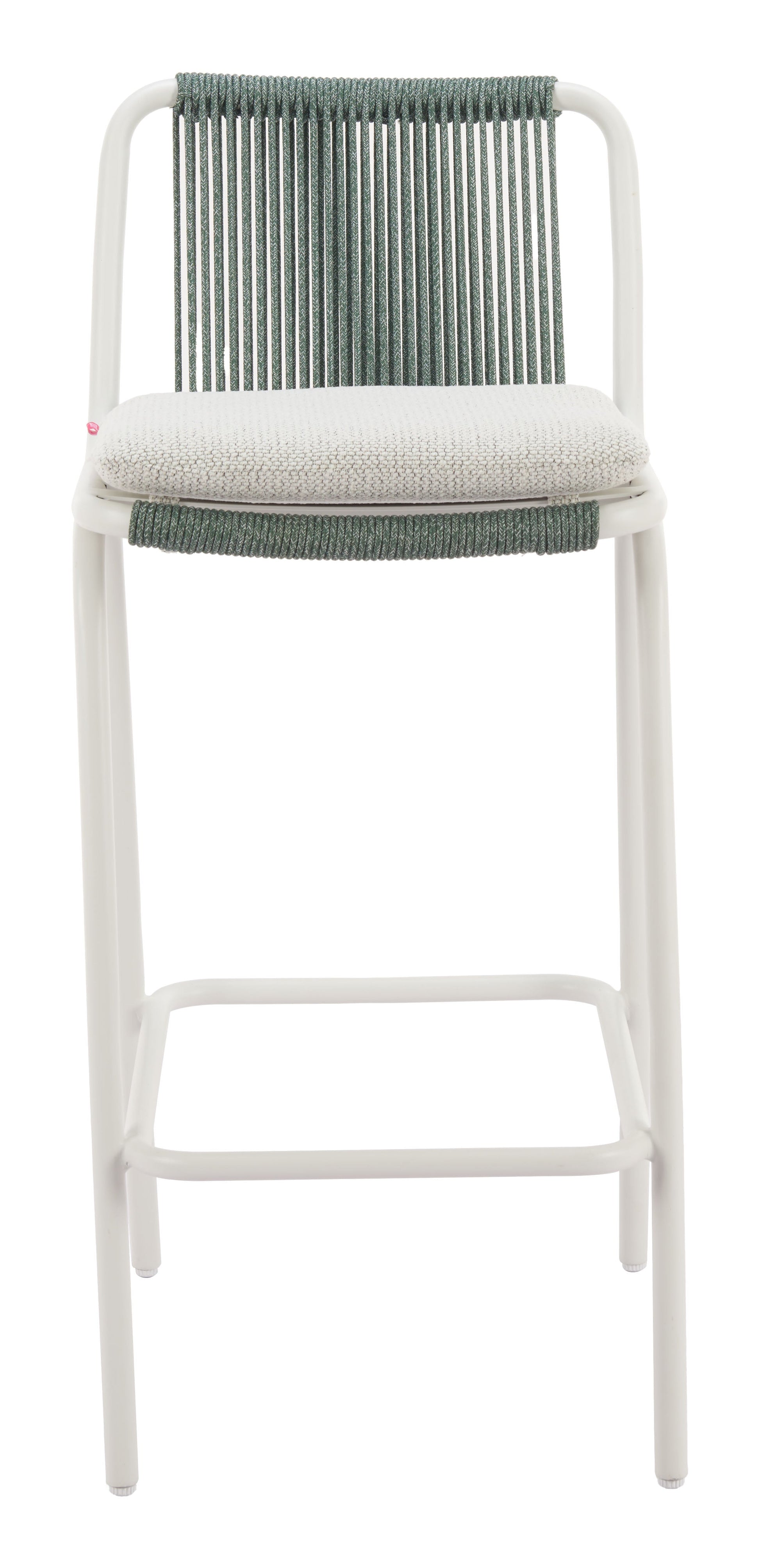 Luft White & Green Outdoor Barstool (Set of 2) - Ornate Home