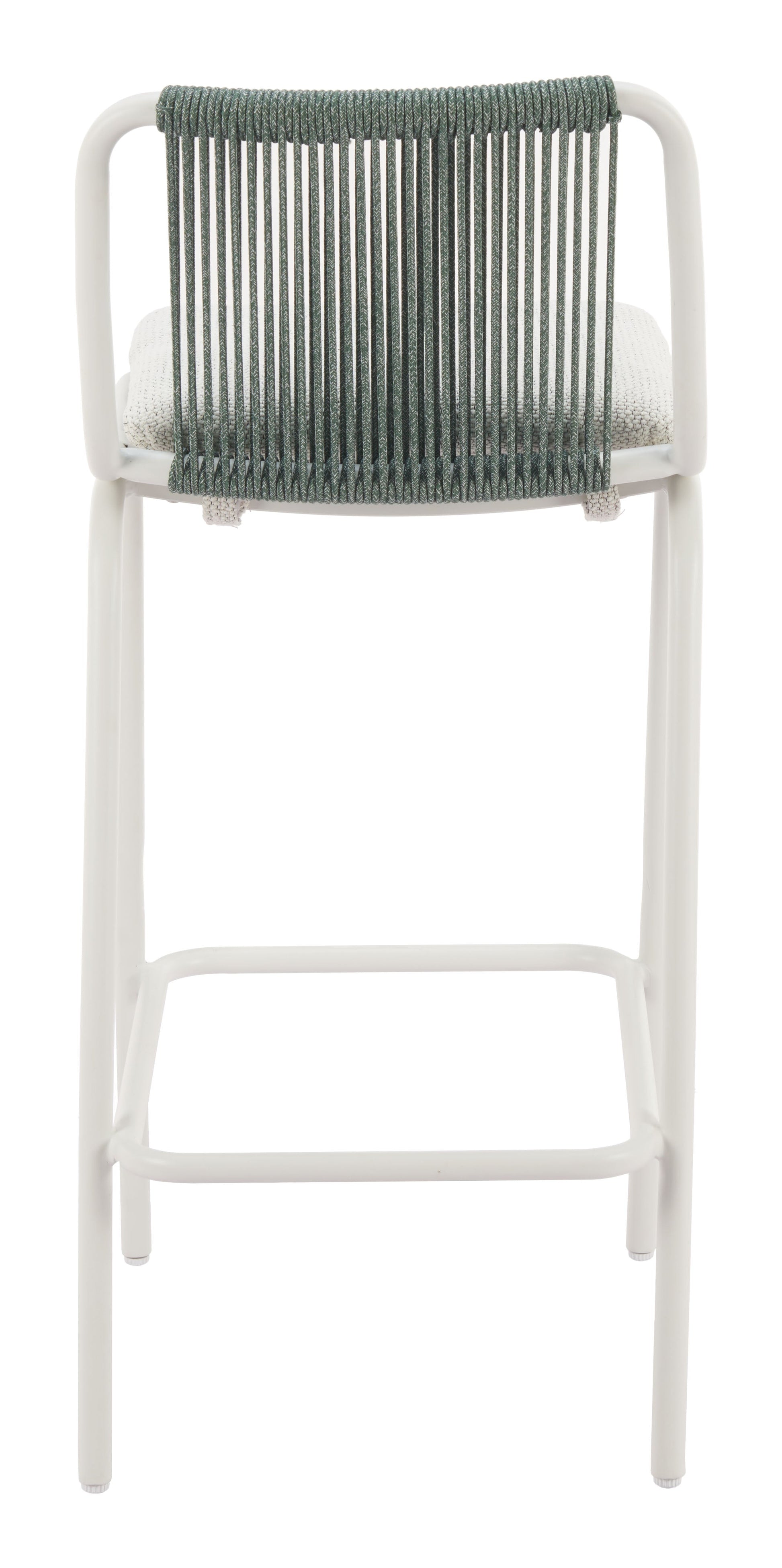 Luft White & Green Outdoor Barstool (Set of 2) - Ornate Home