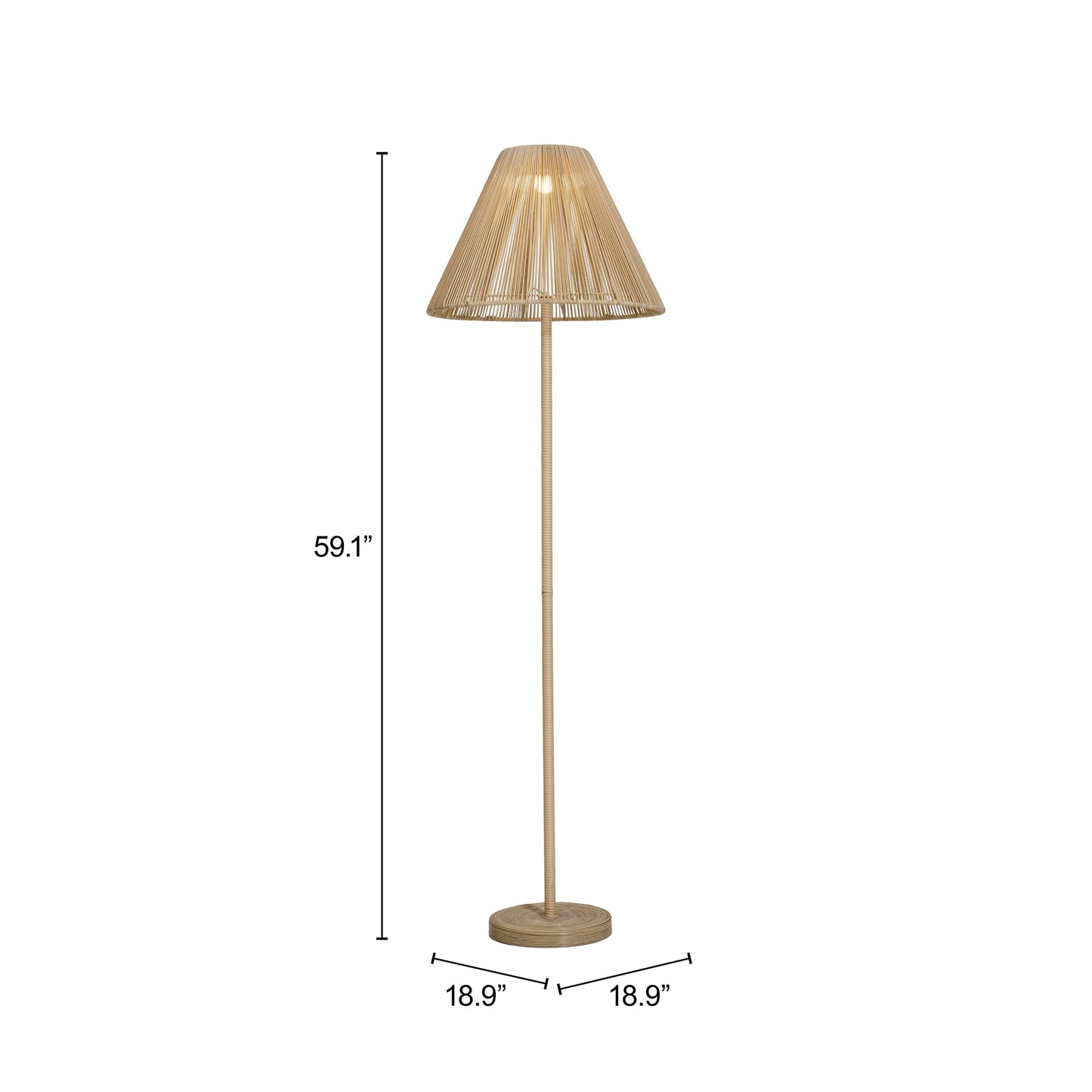 Lumika Beige Solar Floor Lamp - Ornate Home