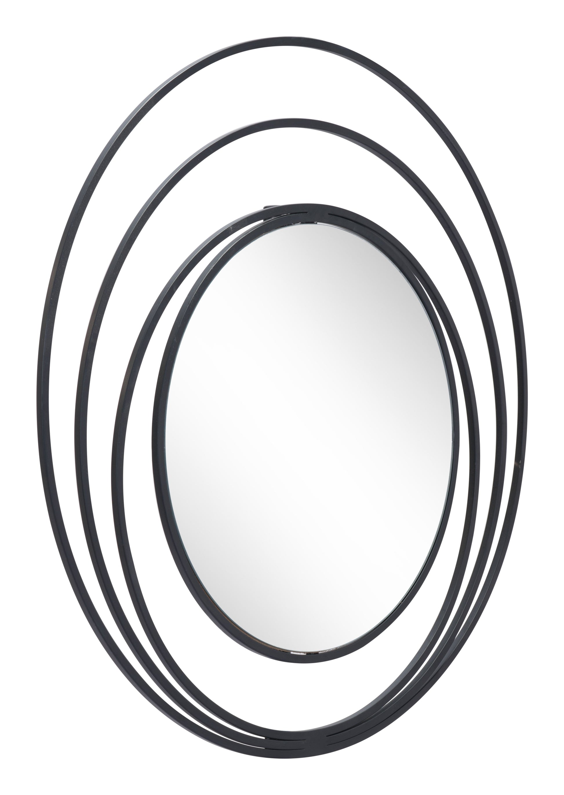 Luna Black Round Mirror - Ornate Home